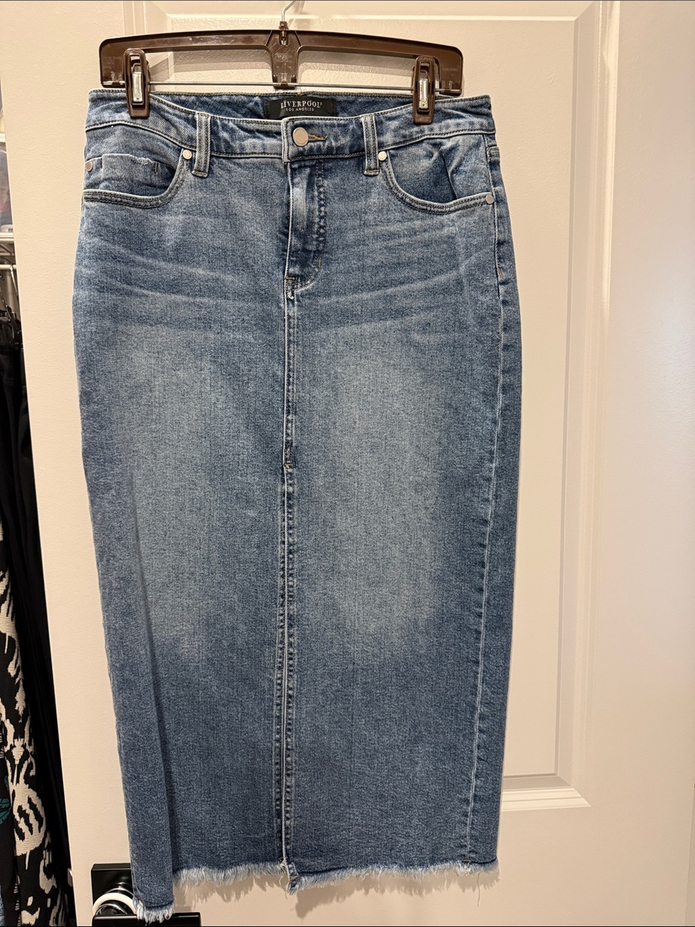 Liverpool Light Blue Straight Leg Jeans Skirt